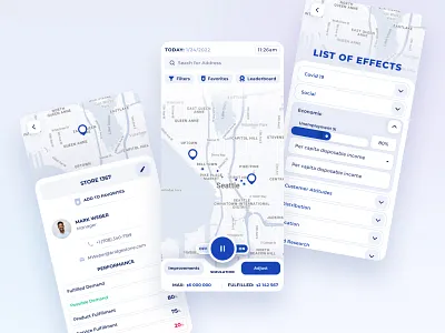 The Intelligence Exchange app design map simulation ui ux