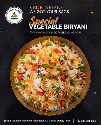 Special Vegetable Biryani Ad Banner ui