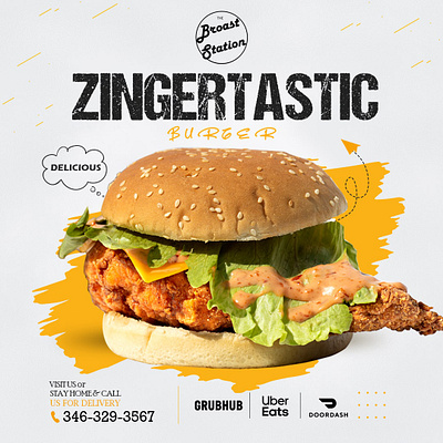 Zingertastic Burger Ad Banner