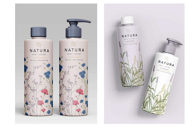 Natura Skincare - Branding, Labels, Logo, Packaging Flowers brand branding concept design flower flowers graphic design illustration logo