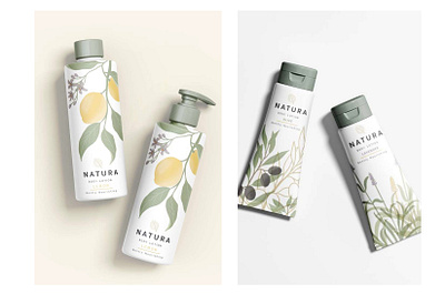 Natura Skincare - Branding, Labels, Logo, Packaging Design brand branding concept design graphic design illustration label logo