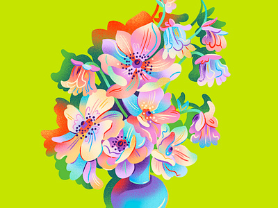 Summer Floral apparel bouquet design drawing editorial editorial illustration food and beverage gradient illustration jordan kay limited color noise observational drawing packaging spot illustration summer texture