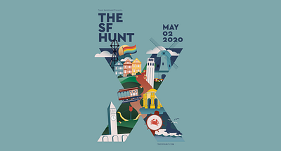 SF HUNT branding design digital art graphic design illustration