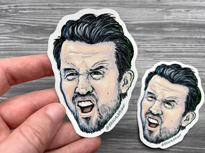 Sticker-a-Day May no.17 - Mac - It's Always Sunny always sunny drawing illustration line art pen and ink rob mcelhenney sticker