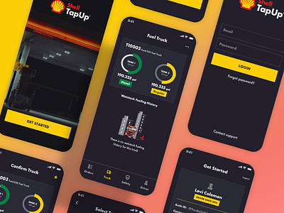 Shell TapUp Mobile App - Dark Mode app app design branding clean dark dark mode houston illustration ios mobile app product design task management task manager ui uidesign uiux uiuxdesign ux ux design vector illustration