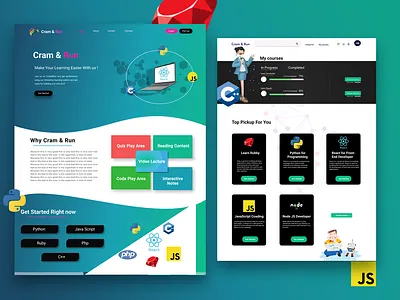 Cram&Run Project UI design ui ux web app