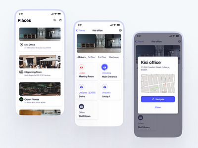 Kisi App - Concept app clean design doors ios iphone lock minimal security ui uidesing unlock ux