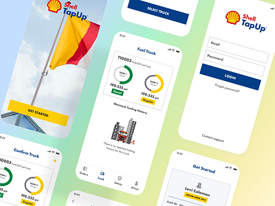 Shell TapUp Mobile App - Light Mode app app design branding fuel houston illustration ios light light mode login mobile product design task management task manager ui ui design uiux uiux design ux vector