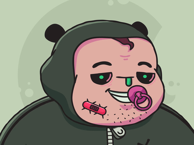 Possessed Monk Academy - Baby monk 2d animated animation avatar baby binance character gif illustration loop looping monk motion graphics nft nftart pfp