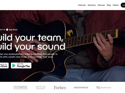 Vampr Redesign hero hero section minimal modern music music app trendy web design website design