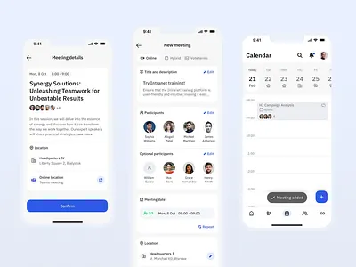 Employee Experience App components design system employee app employee experience fitlers meetings product design ui ux