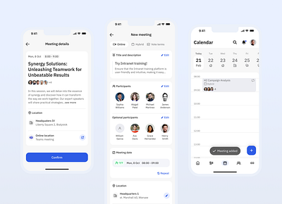 Employee Experience app components design system employee app employee experience fitlers meetings product design ui ux