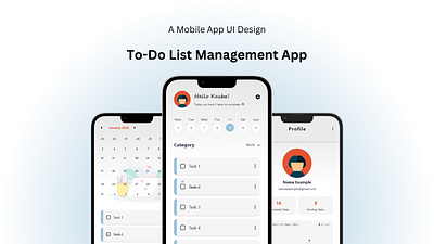 To-Do List Management App Design app design application design list mobile mobile app mobile design to do list to do list app ui ui design uiux