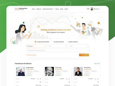 Finding Architects Online architect building graphic design illustration landingpage ui