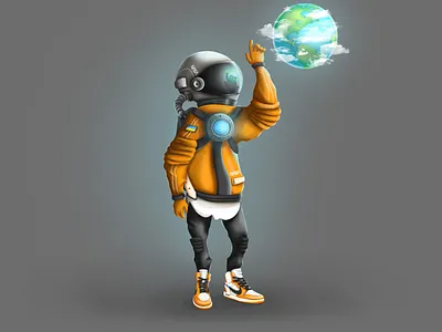 Astronaut 2d 2dart art astronaut character design drawing earth illustration peace ukraine world