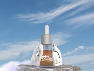 Just Dreamer Bottle 3D Mockup Using Blender branding design graphic design illustration logo typography vector