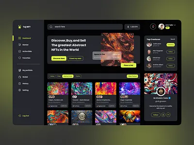 NFT Dashboard dashboard dashbord design market market place nft nft market place ui ui design web web design