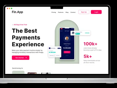 Fintech Hero Section figma mockup finance fintech fintech website hero section technology uidesign website design
