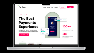 Fintech Hero Section figma mockup finance fintech fintech website hero section technology uidesign website design