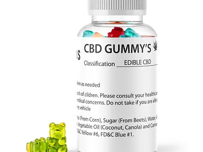 CBD Gummy Supplement Bottle Label branding design graphic design illustration typography