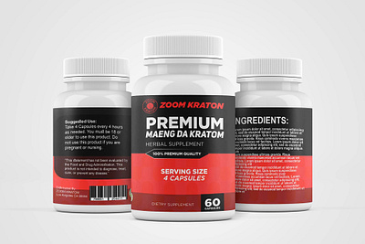 Zoom Kraton Supplement Bottle Label branding design graphic design illustration typography vector