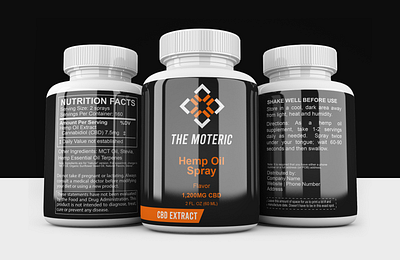 The Moteric Supplement Bottle Label branding design graphic design illustration logo typography vector