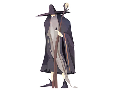 bird 2d beard bird book illustration cartoon character character design hat illustration magic oldman retro stick style texture vagabond vector vintage wizard