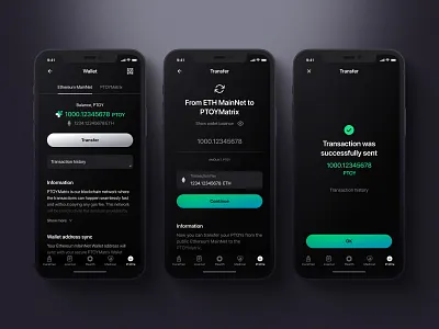 Patientory - Crypto Wallet [by PixelPlex] app bitcoin blockchain clean crypto wallet cryptocurrency design exchange finance interface design mobile nft swap tokens transaction ui wallet