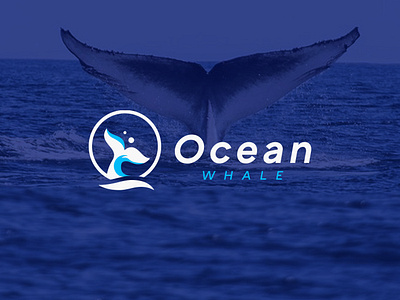 OCEAN WHALE branding business logo creative logo design flat logo flat logo design graphic design illustration logo minimalist logo modern minimalist loog natural logo ocean logo professional logo designer vector water color logo whale logo