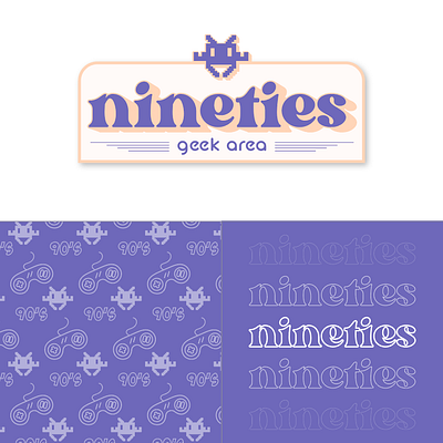 Nineties - a fictive retrogaming shop 90s branding design gaming gaming branding gaming logo graphic design illustrator logo logo design nineties pattern retrogaming