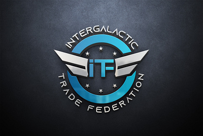 ITF trade logo 3d logo galaxy logo graphic design