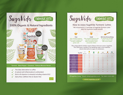 SugaVida Turmeric Latte's A6 Postcard creative creative design creative designer design designer flyer flyer design freelance freelance designer freelance graphic designer graphic design graphic designer layout design print print design print designer typography typography design visual design visual designer