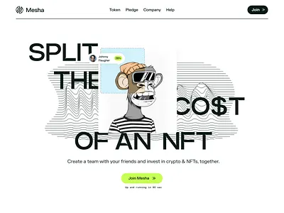 Mesha - Brand Identity brand identity branding green branding logo design nft ui ui design web3