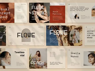 Flowe Presentation Template app branding design editorial google slides illustration keynote multipurpose pitch deck powerpoint powerpoint template ppt presentation slides template