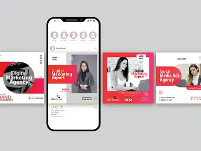 Digital Agency Social Media Template Design adobe photoshop ads branding branding design design graphic design social media vector