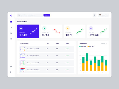 E-commerce Product Management Dashboard admin panel business chart dashboard ecommerce financial fintech landing page lite marketplace mobile app popular saas theme trending ui design uiux user interface web app