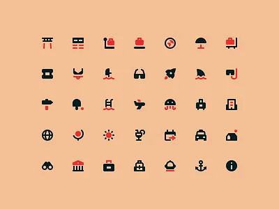 Tiny Travel Icons 16px filled flight glyph holidays icons mini summer travel vacation