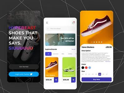 Shoe Store adidas converse design mobile mobile app modern nike online shop shoe shop shoe store simplicty ui ux vans