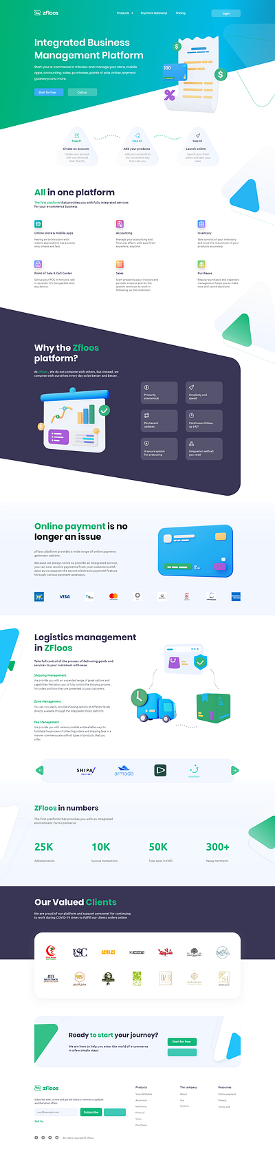 Zfloos platform accounting design saas ui uiux ux website