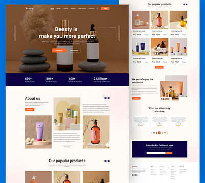 Beauty Product Landing Page UI Design. @mobileapp branding design graphic design illustration logo typography ui ux vector