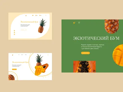 Сoncept "Exotic Boom" bright composition concept exotic fruits fruits juicy ui ux uxui design web design website