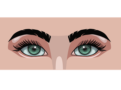 Behind green eyes eyes graphic design illustration