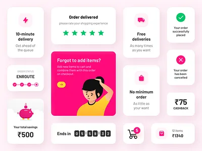 widget app card clean design illustration kit minimal mobile ui ui kit ux