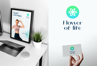 Flower of life app blue branding design illustration logo ui ux web