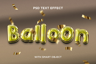 BALLOON GOLD EDITABLE TEXT EFFECT ADD ON IN PSD SMART OBJECT 3d background balloon design effect effects font glossy gold golden graphic design logo mock up mockup psd smart object style texture type typeface