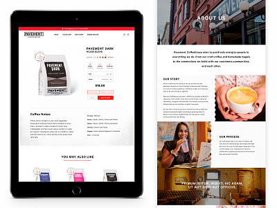 PAVEMENT COFFEE HOUSE ecomerce graphic design ui website