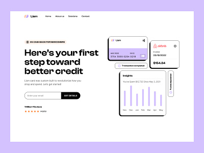 Lism | Credit Card Landing clean credit credit card design figma landing minimalist purchase spend ui ui design ux web design