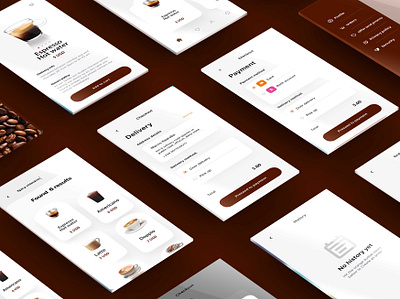 Coffee App app design application desgin bnc productions branding coffee app graphic design ui ui design uiux user experience user interface user interface design