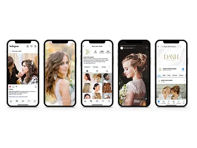 Dash Hair Studio Social Media Assets beauty beauty salon brand branding design hair salon hair studio identity logo logo design salon social media social media assets social media design