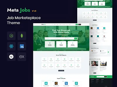 MERN Stack Job Board Website Template job board template job board theme job board website template job portal job portal template job theme mern stack mern stack development